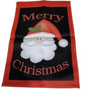Santa Claus Merry Christmas Garden Flag Holiday Party Banner Holly Winter Decor